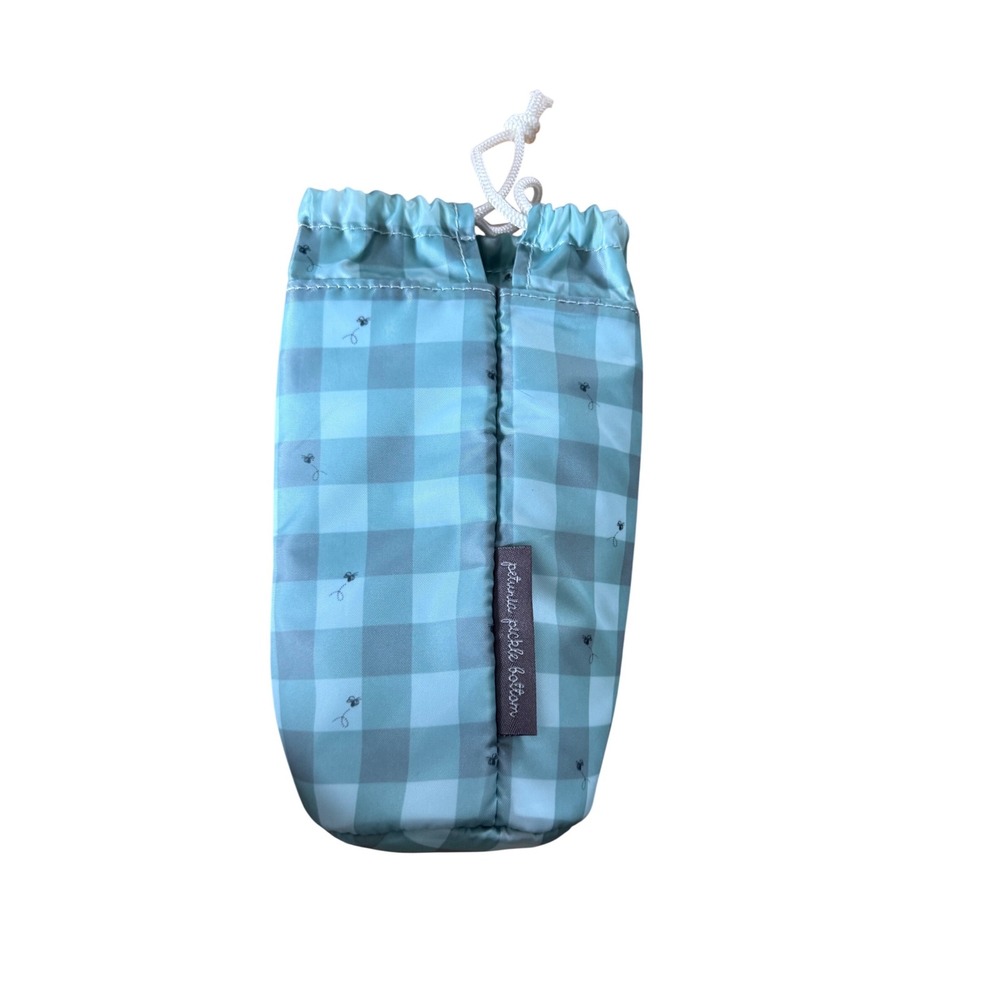 Petunia Pickle Bottom Insulated Baby Bottle Holder Blue Gingham Travel Pouch